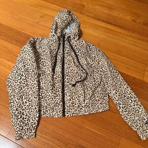 Hollister Animal Print Bomber Jacket - Tan and Black